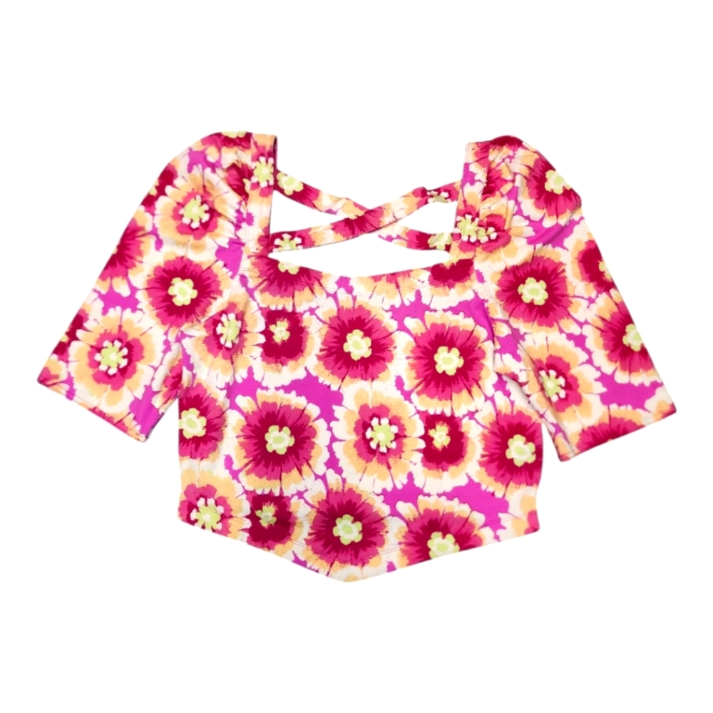 Free People Give Me More Floral Crop Top Size XL NWOT